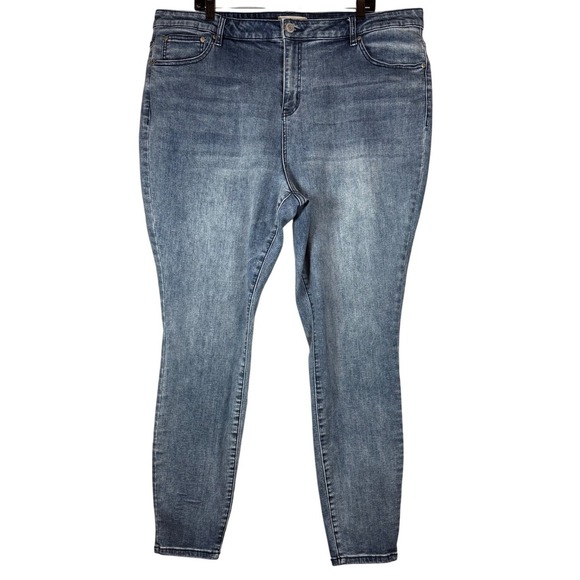 ELOQUII Denim Jean Bundle, High Rise Skinny /Distressed Cropped Plus Size 24L/24 - Picture 2 of 16